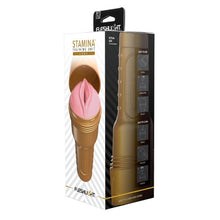 Masturbator FLESHLIGHT Stamina Training Unit Lady, simulare vaginală realistă, lungime inserabilă 25 cm, auriu