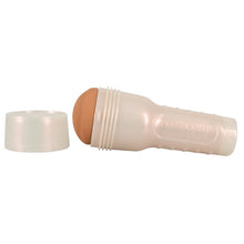 Masturbator manual FLESHLIGHT GIRLS Autumn Falls, canal texturat pentru simulare vaginală realistă, lungime 25 cm, alb