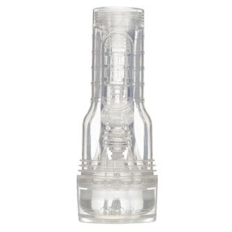 Masturbator manual FLESHLIGHT GO Torque, canal texturat pentru simulare vaginală realistă, lungime 18 cm, transparent