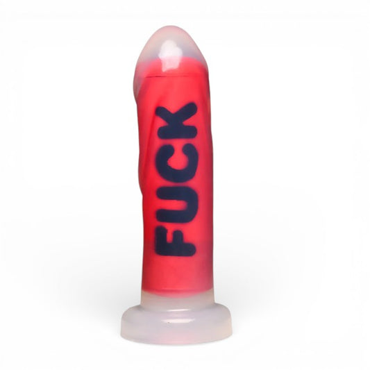 Dildo XR BRANDS Fuck, compatibil cu hamuri strap-on, din silicon premium, culoare roșu, 18.5 cm