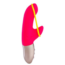 Vibrator rabbit FUN FACTORY Amorino, 12 funcții de vibrație, rezistent la apă, lungime 17 cm, culoare roz cu galben