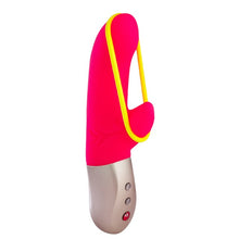 Vibrator rabbit FUN FACTORY Amorino, 12 funcții de vibrație, rezistent la apă, lungime 17 cm, culoare roz cu galben