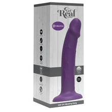 Vibrator realist GET REAL BY TOYJOY Vibrating Dong, 7 funcții de vibrație, compatibil cu hamuri strap-on, rezistent la apă IPX7, 19.5 cm, mov