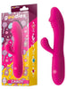 Vibrator rabbit GOODIES Sweetie Pleasures CANDY, cu stimulator dublu, din silicon premium, 10 funcții de vibrație, roz fuchsia