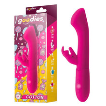 Vibrator rabbit GOODIES Cotton, 10 funcții de vibrație, motor puternic și silențios, din silicon premium, lungime totală 19 cm, roz
