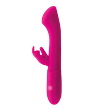 Vibrator rabbit GOODIES Cotton, 10 funcții de vibrație, motor puternic și silențios, din silicon premium, lungime totală 19 cm, roz