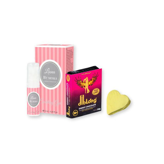 Pachet pentru femei: Gel stimulare clitoris Liona by Moma, 1 buc + Supliment alimentar femei DIBLONG Energy Chocolate, 1 buc