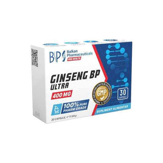 Capsule BALKAN PHARMACEUTICALS Ginseng BP 200 mg, unisex, pot susține libidoul, sănătatea sexuală și potența, 30 buc