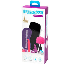 Kit 7 jucării HAPPY RABBIT Couple’s Pleasure Kit, pentru jocuri erotice, cu vibrator bullet și inel pentru penis, geantă de călătorie inclusă