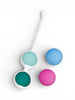 Set bile kegel HAPPY LOKY Kegel Beads, 4 bile cu greutăți progresive, din silicon medical, 15 x 25 x 35 x 55 g, multicolore