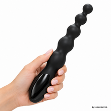 Vibrator anal EXTREME by Hidden Desire Beaded Anal Vibrator, 10 funcții de vibrație, lungime 24 cm, diametru 3.5 cm, negru
