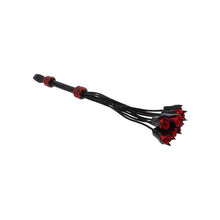 Bici din piele naturală HIDDEN DESIRE Roses Whip, cu 9 trandafiri decorativi, pentru jocuri erotice BDSM, culoare negru cu roșu