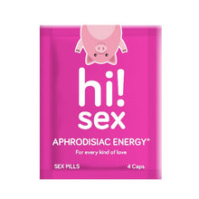 Capsule HI! SEX Aphrodisiac Energy, unisex, pentru libido, energie și plăcere intensificată, cu maca și ginkgo biloba, 10 x 4 buc