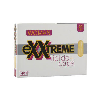 Capsule HOT Exxtreme Libido Caps, pentru creșterea libidoului feminin, cu vitamina B3 și acid folic, 10 buc