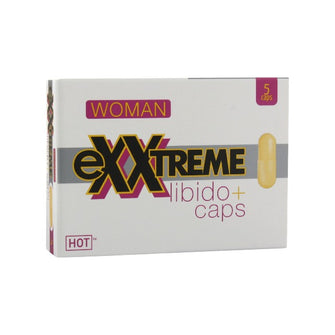 Capsule HOT Exxtreme Libido Caps, pentru creșterea libidoului feminin, cu vitamina B3 și acid folic, 5 buc