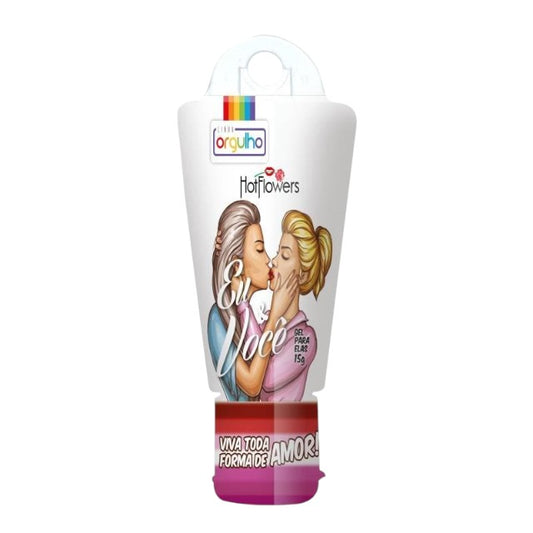 Gel HOT FLOWERS Viva Toda Forma de Amor! - pentru stimulare clitoris, cu efect de încălzire, răcire și vibrații, 15 g