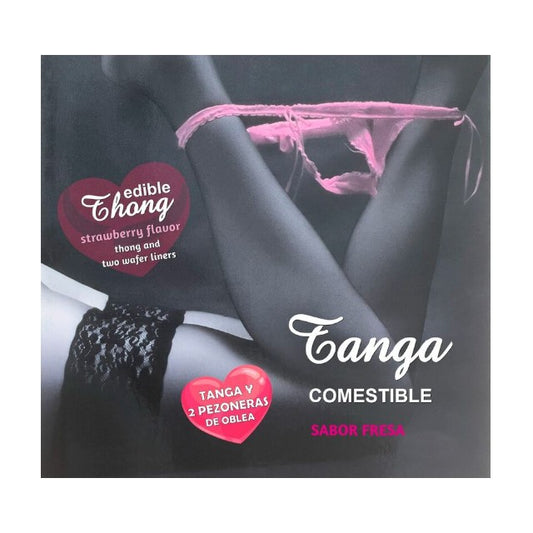Lenjerie comestibilă DIVERTY SEX Edible Thong, cu ornamente pentru sâni și zona intimă, gust de căpșuni (model 4869)