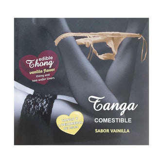 Lenjerie comestibilă DIVERTY SEX Edible Thong, cu ornamente pentru sâni și zona intimă, gust de vanilie (model 4870)