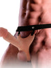 Ham Strap-On INTENSE Hollow Harness, cu dildo din silicon, design realist, ham elastic, dildo culoarea pielii, 16 cm