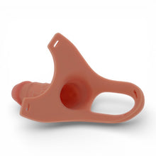 Ham Strap-On INTENSE Hollow Harness, cu dildo din silicon, design realist, ham elastic, dildo culoarea pielii, 16 cm