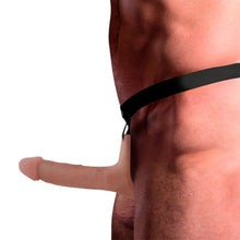 Ham Strap-On INTENSE Hollow Harness, cu dildo din silicon, design realist, ham elastic, dildo culoarea pielii, 16 cm