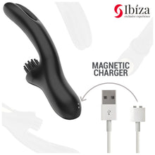 Vibrator rabbit IBIZA Brush Bobbing Vibrator, din silicon hipoalergenic, 10 funcții de vibrație, 7 funcții de mișcare, negru