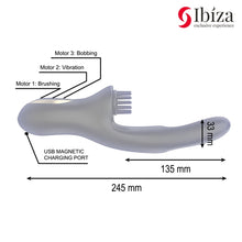 Vibrator rabbit IBIZA Brush Bobbing Vibrator, din silicon hipoalergenic, 10 funcții de vibrație, 7 funcții de mișcare, negru