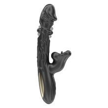 Vibrator dublu IBIZA Oscillating and Biting Vibrator, cu stimulator în formă de gură, cu funcții de mușcături, oscilații și vibrații, negru