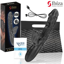 Vibrator dublu IBIZA Oscillating and Biting Vibrator, cu stimulator în formă de gură, cu funcții de mușcături, oscilații și vibrații, negru