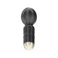 Aparat de masaj mini IBIZA Pocket Wand, 10 funcții de vibrație, lungime 11.5 cm, din silicon, rezistent la apă IPX5, negru