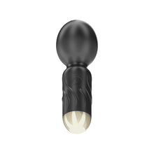 Aparat de masaj mini IBIZA Pocket Wand, 10 funcții de vibrație, lungime 11.5 cm, din silicon, rezistent la apă IPX5, negru