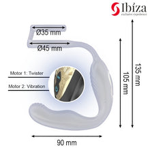 Inel dublu de penis cu vibrator anal IBIZA Wiggle Wearable Vibrator, control prin telecomandă, 10 funcții de rotație, negru