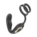 Inel dublu de penis cu vibrator anal IBIZA Wiggle Wearable Vibrator, control prin telecomandă, 10 funcții de rotație, negru