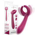 Vibrator pentru cupluri INTENSE Rowan, cu 10 funcții de vibrație, din silicon moale, rezistent la apă, culoare roz închis