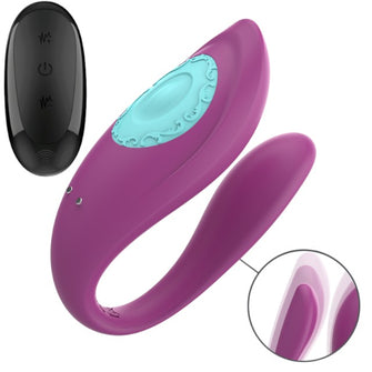 Vibrator dublu INTENSE ANNIE, pentru stimularea clitorisului și punctului G, control prin telecomandă, 10 funcții de vibrație, mov