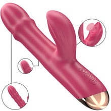 Vibrator multifuncțional INTENSE CHLOE, 10 funcții de vibrație, 7 funcții de pulsații, 10 funcții de mișcare internă, roșu