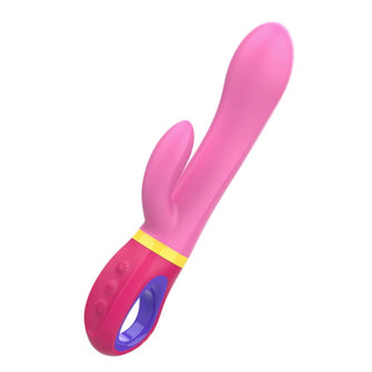 Vibrator rabbit INTENSE DAPHNE, pentru stimularea clitorisului și punctului G, 9 funcții de vibrație, lungime inserabilă 12.7 cm, roz