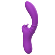 Vibrator dublu INTENSE HARRY, cu funcție de simulare sex oral, 20 funcții de vibrație, design curbat pentru stimularea punctului G, mov