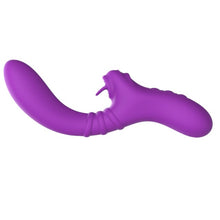 Vibrator dublu INTENSE HARRY, cu funcție de simulare sex oral, 20 funcții de vibrație, design curbat pentru stimularea punctului G, mov