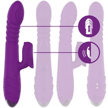 Vibrator rabbit INTENSE IGGY Multifunction, cu 8 funcții de penetrare automată, 8 funcții de pulsații, 8 funcții de oscilații, mov