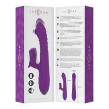 Vibrator rabbit INTENSE IGGY Multifunction, cu 8 funcții de penetrare automată, 8 funcții de pulsații, 8 funcții de oscilații, mov