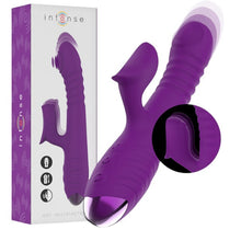 Vibrator rabbit INTENSE IGGY Multifunction, cu 8 funcții de penetrare automată, 8 funcții de pulsații, 8 funcții de oscilații, mov