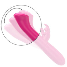 Vibrator rabbit INTENSE JULIETA, din silicon premium, pentru stimularea clitorisului și punctului G, 10 funcții de vibrație, culoarea roz