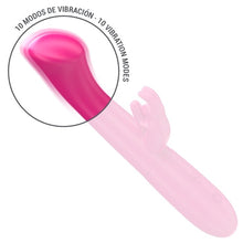 Vibrator rabbit INTENSE JULIETA, din silicon premium, pentru stimularea clitorisului și punctului G, 10 funcții de vibrație, culoarea roz