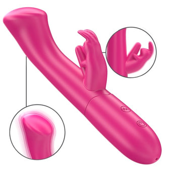 Vibrator rabbit INTENSE JULIETA, din silicon premium, pentru stimularea clitorisului și punctului G, 10 funcții de vibrație, culoarea roz