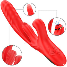 Vibrator multifuncțional INTENSE KAROL, 3 funcții de penetrare automată, 10 funcții de oscilare, 7 funcții de aspirare, roșu