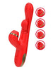 Vibrator triplu INTENSE Katy Multifunction, cu 4 capete interschimbabile, cu funcții diverse, rezistent la apă IPX7, roșu