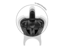 Inel pentru penis cu stimulator INTENSE Mabel, 10 funcții de vibrație, din silicon, rezistent la apă IPX7, negru