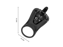 Inel pentru penis cu stimulator INTENSE Mabel, 10 funcții de vibrație, din silicon, rezistent la apă IPX7, negru