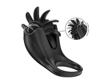 Inel pentru penis cu stimulator INTENSE Mabel, 10 funcții de vibrație, din silicon, rezistent la apă IPX7, negru